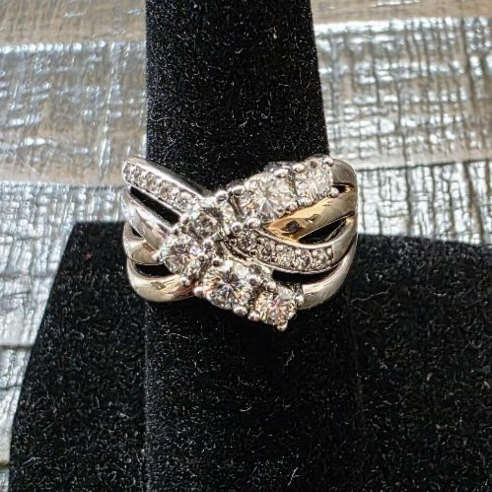 Wedding Anniversary Ring - Moissanite Fire Stones - Size 8